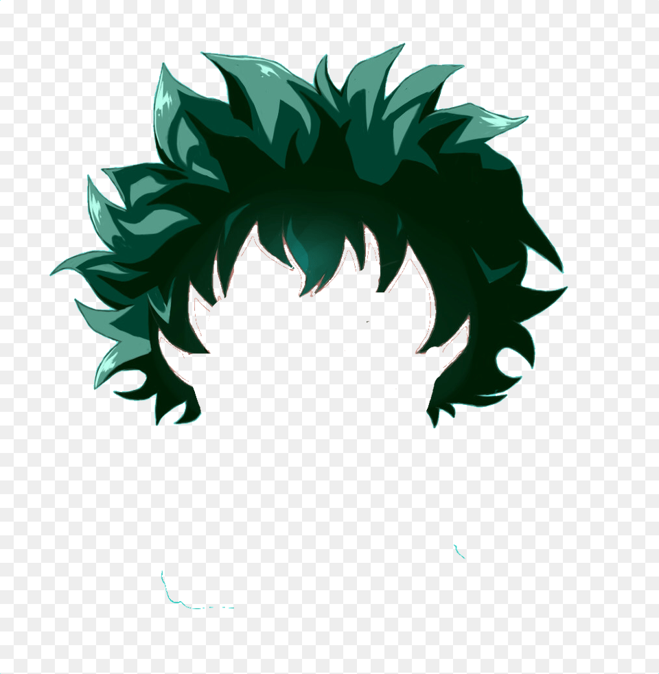 Deku Dekuhair Myheroacadamia Anime Green Hair, Leaf, Plant Png Image