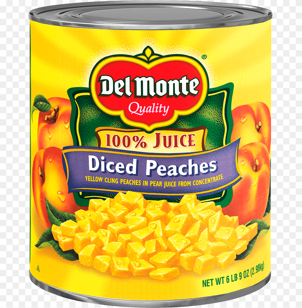 Del Monte Diced Yellow Cling Peaches In Pear Juice, Tin, Aluminium, Can, Canned Goods Free Png