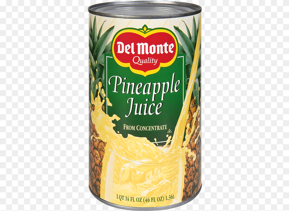 Del Monte Pineapple Juice Can, Food, Fruit, Plant, Produce Png Image