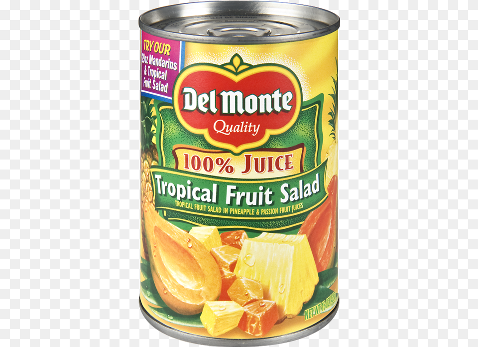 Del Monte Tropical Fruit Salad In 100 Juice Del Monte Pineapple Tidbits In 100 Juice 1525 Oz, Tin, Aluminium, Food, Plant Free Png