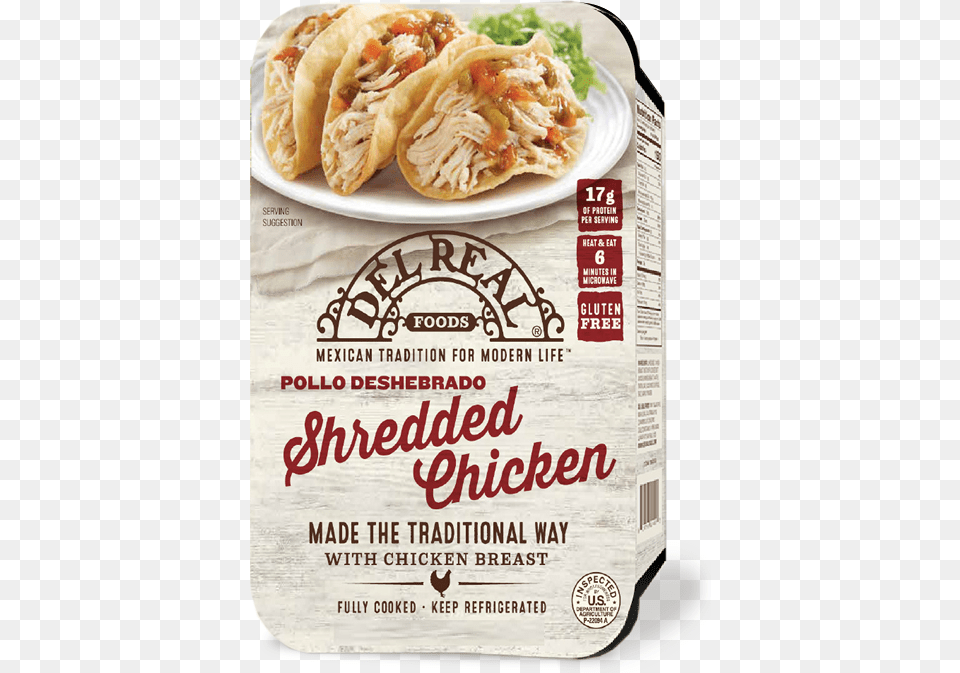 Del Real Pollo Deshebrado Shredded Chicken Breast, Food, Bread, Advertisement Free Transparent Png