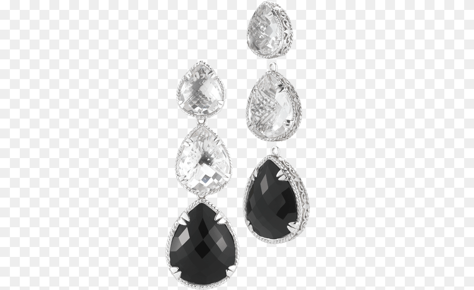 Delatori Black Onyx And Crystal Drop Earrings Earrings, Accessories, Diamond, Earring, Gemstone Free Png Download