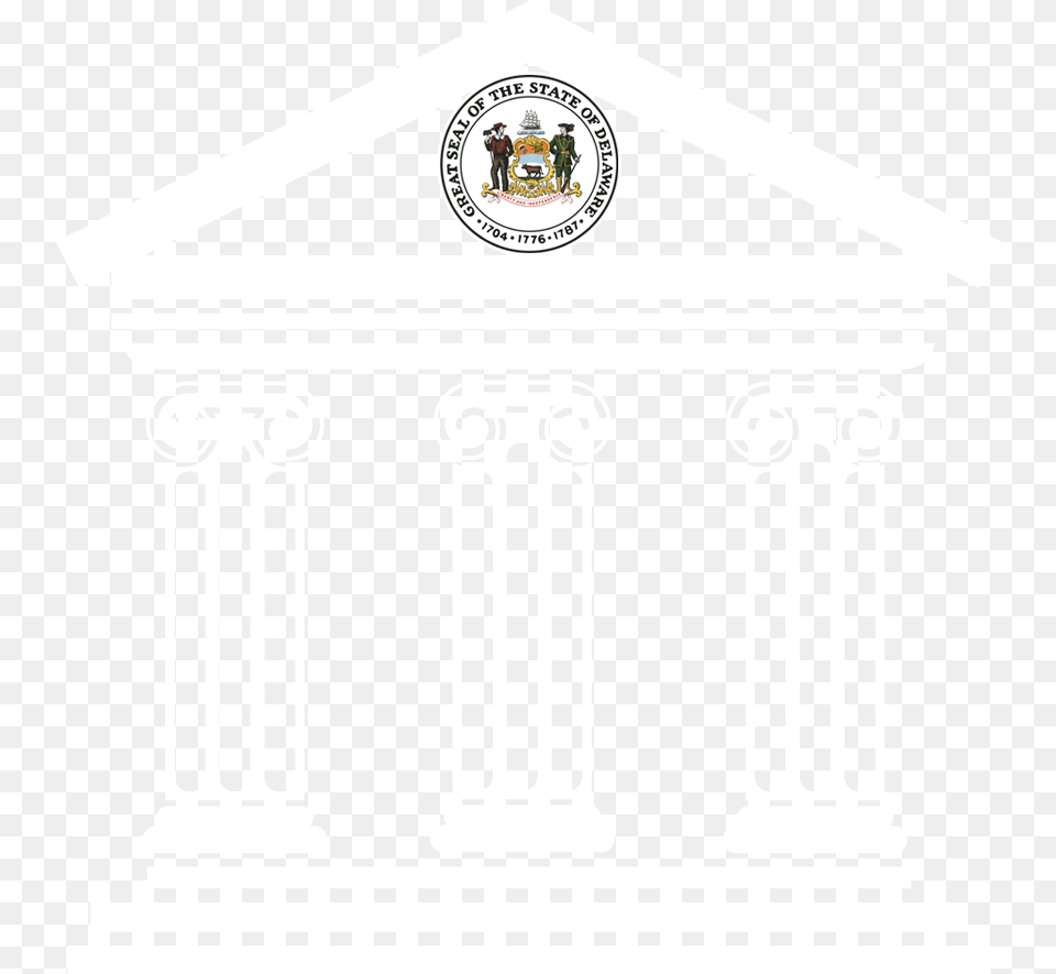 Delaware Board Of Pardons Logo Bank, Architecture, Pillar, Person Free Transparent Png