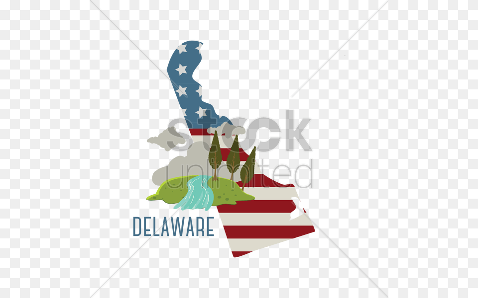 Delaware State Map Vector Image, American Flag, Flag, Smoke Free Png