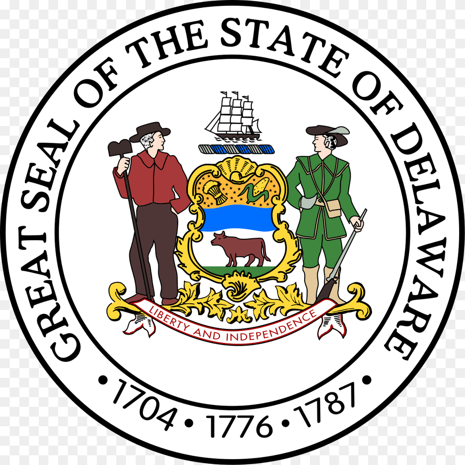 Delaware State Seal, Logo, Adult, Person, Man Png