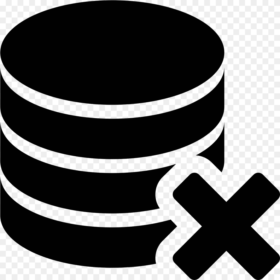 Delete Database Icon, Gray Png