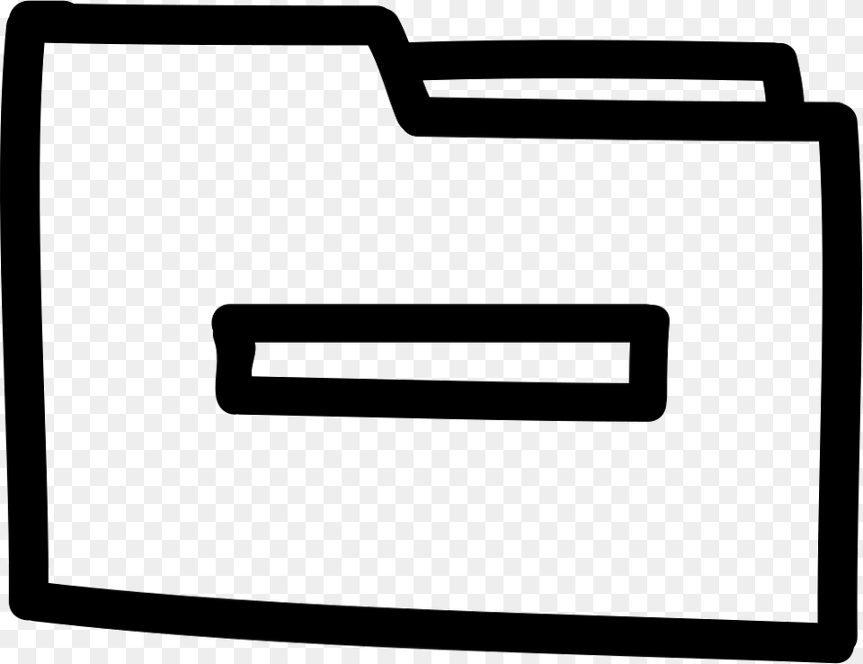 Delete Folder Hand Drawn Symbol Outline With Minus Sign, File Binder, File Folder, File, Bag Png