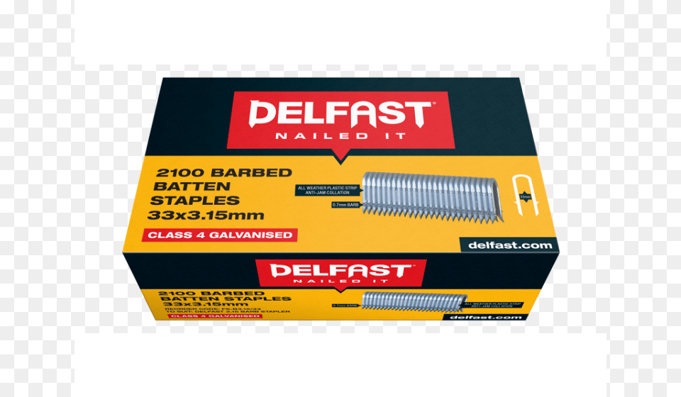 Delfast 2100 Barbed Batten Staples Mockup Box Png