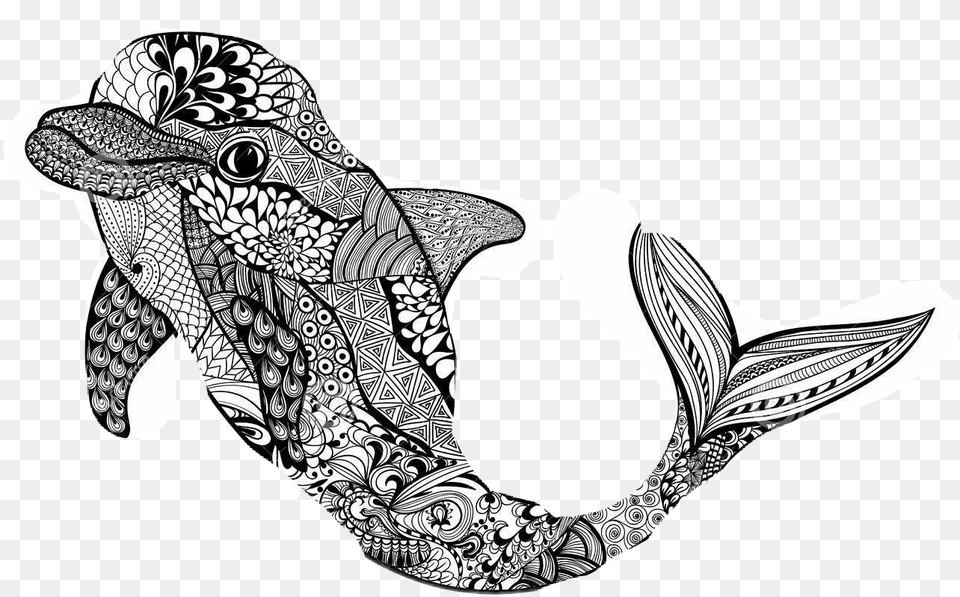 Delfin Mandala, Art, Doodle, Drawing, Person Png Image