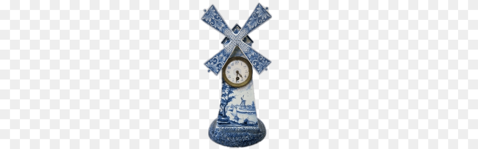 Delft Windmill Clock, Art, Porcelain, Pottery, Cross Free Transparent Png