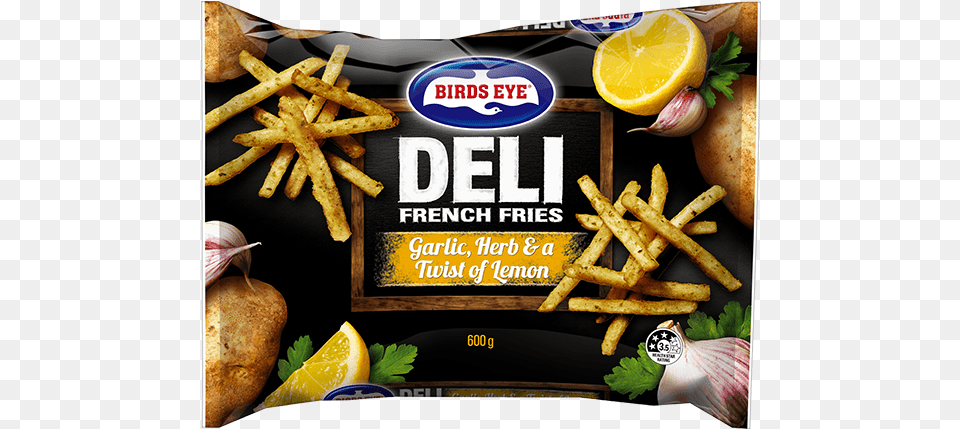 Deli Seasoned French Fries Garlic Herb U0026 A Twist Of Lemon Birds Eye Deli Fries, Advertisement, Citrus Fruit, Food, Fruit Free Png Download