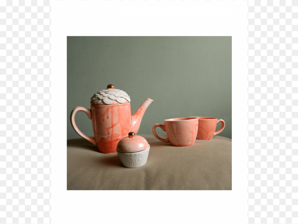 Delicate Flower Teapot And Tea Cups Set Ceramic, Cookware, Cup, Pot, Pottery Png