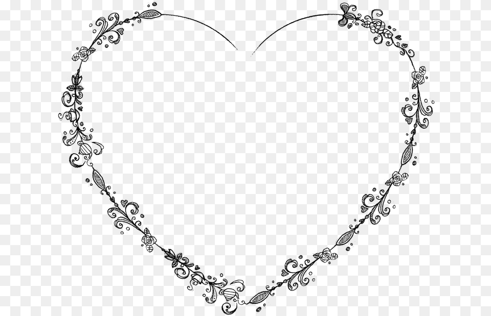 Delicate Frame Heart Decorative Scrapbooking Listen The Sound Of Silence, Gray Free Transparent Png