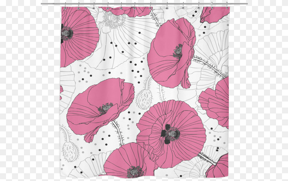 Delicate Pink Poppy Shower Curtain Poppy, Flower, Plant, Rose Free Transparent Png