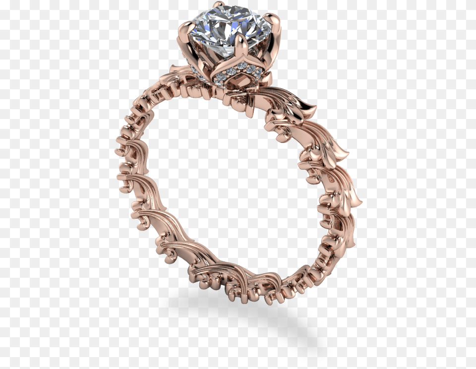 Delicate Rose Gold Scroll Repeating Pattern Band With Body Jewelry, Accessories, Ring, Diamond, Gemstone Free Png Download