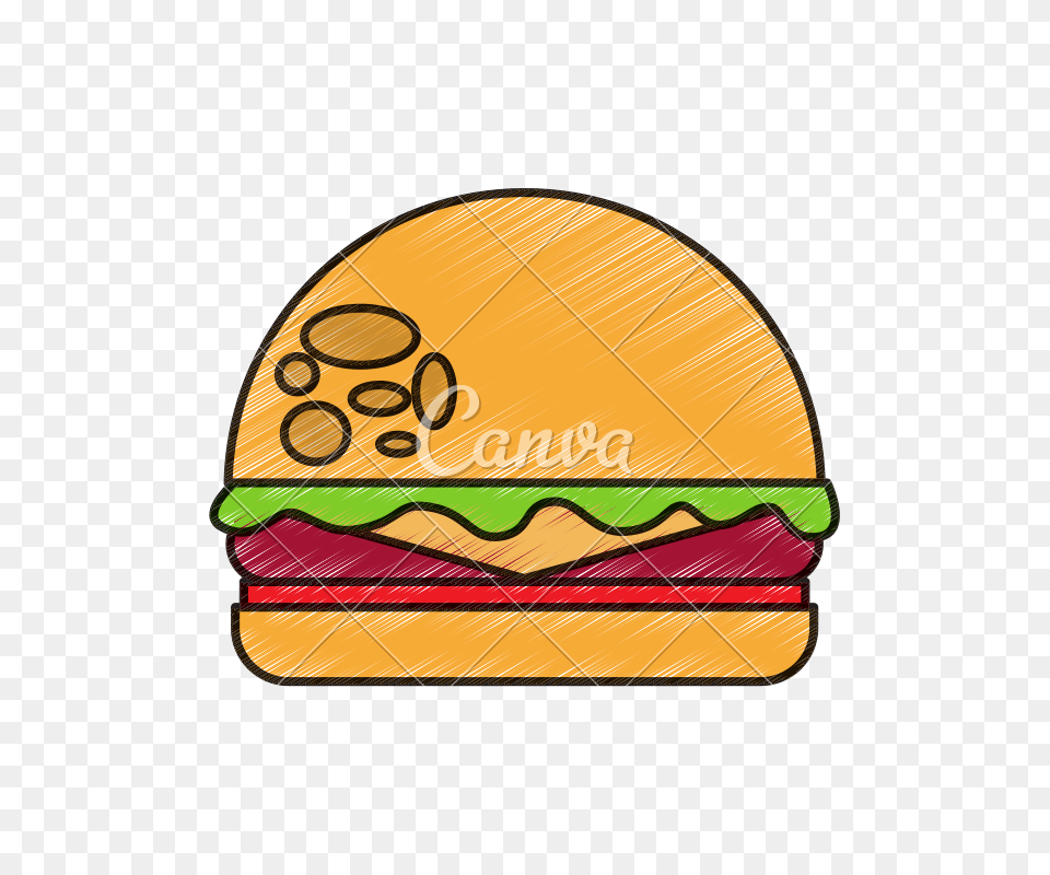 Delicious Burger Isolated Icon, Food Free Png