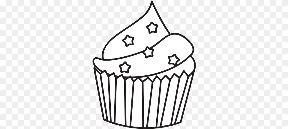 Delicious Sweet Cupcake Icon Hand Drawing With Colored Food Pictures To Colour, Cake, Cream, Dessert, Icing Free Transparent Png