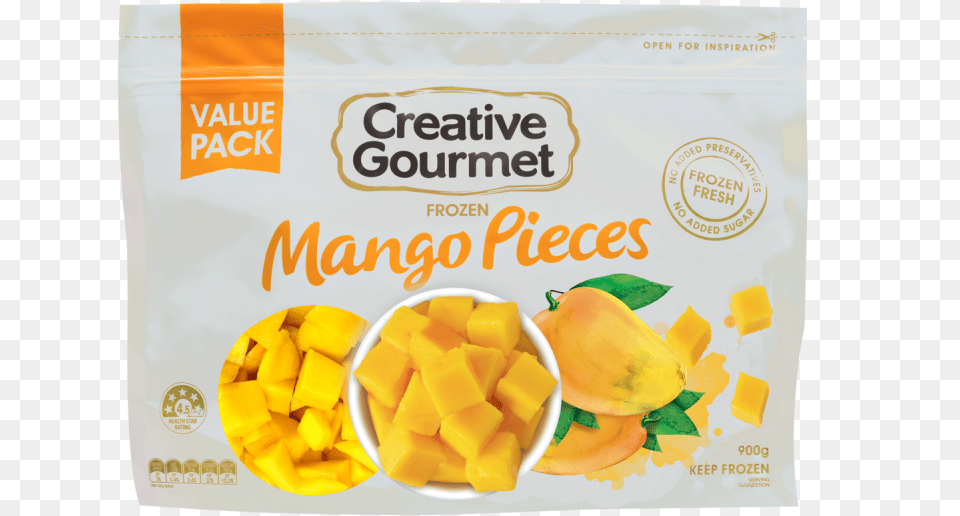 Deliciously Fruity Creative Gourmet Mango Pieces Are Creative Gourmet Frozen Mango, Food, Fruit, Plant, Produce Free Png