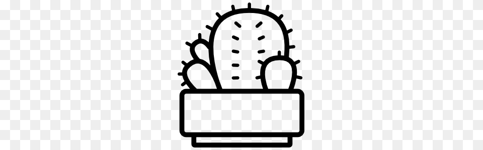Delightful Cactus Outline Sticker, Stencil, Face, Head, Person Free Png Download