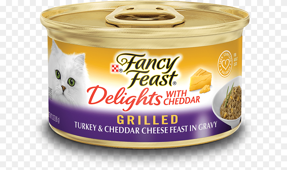 Delights With Cheddar Grilled Turkey Amp Cheddar Cheese Fancy Feast Wet Cat Food, Aluminium, Tin, Can, Canned Goods Free Png Download