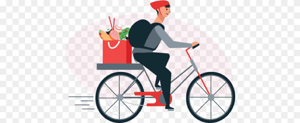 Delivery Boy On Cycle, Adult, Person, Woman, Female Png