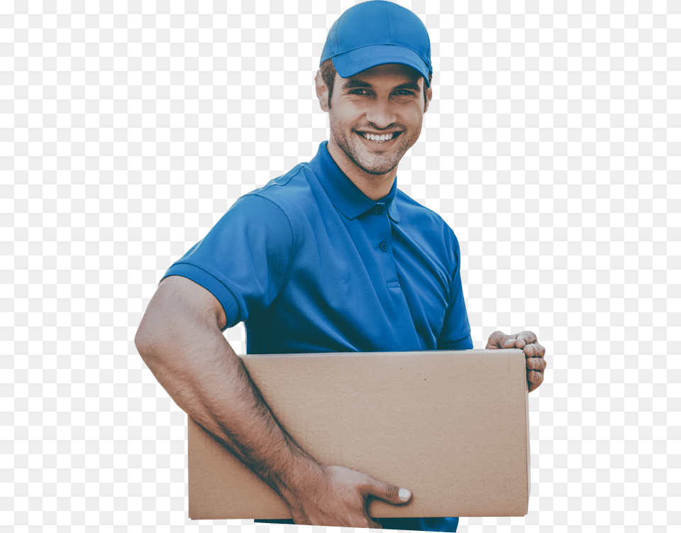 Delivery Business Sitting, Person, Box, Package Delivery, Cardboard Free Png Download