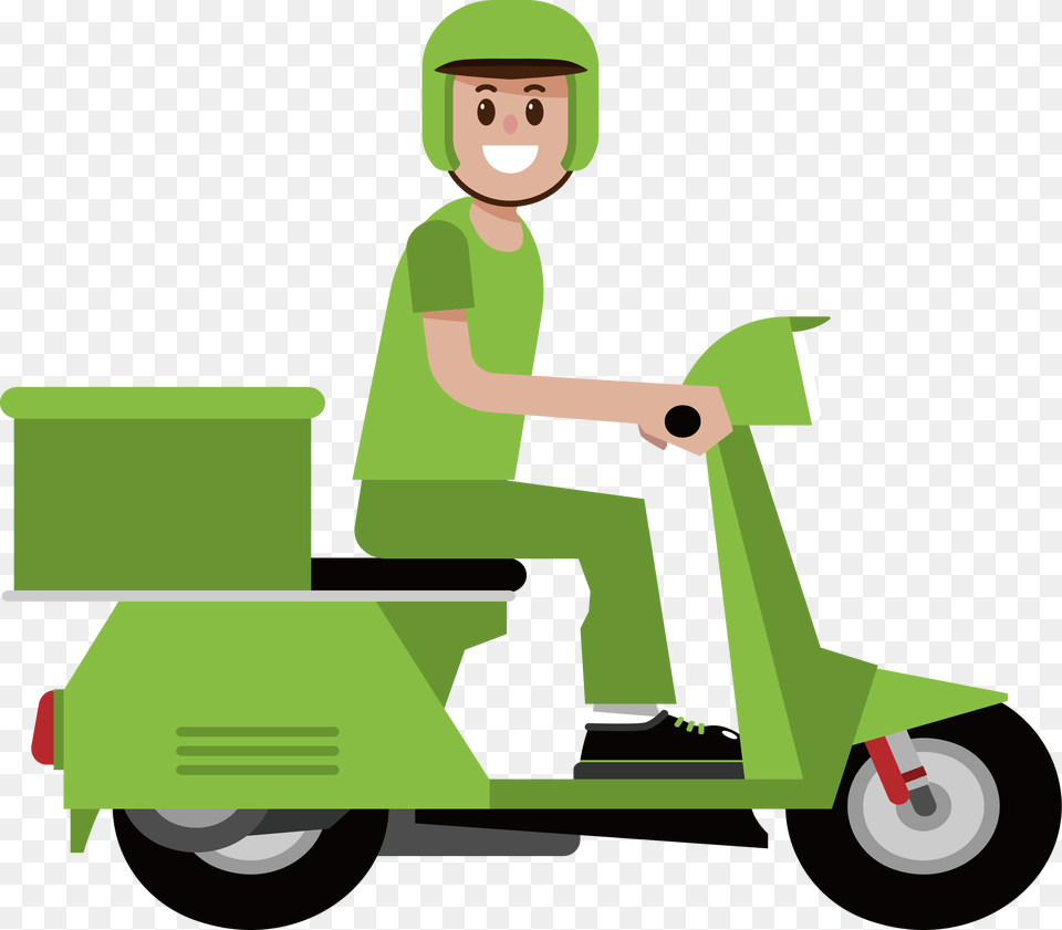 Delivery Clipart Delivery Scooter, Vehicle, Transportation, Face, Head Png Image