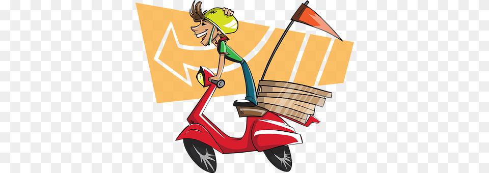 Delivery Guy Vehicle, Transportation, Scooter, Device Free Transparent Png