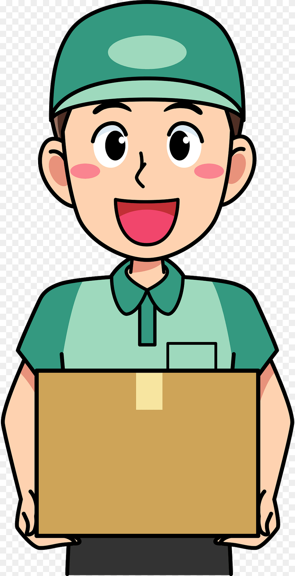 Delivery Man Clipart, Baby, Box, Person, Head Free Png