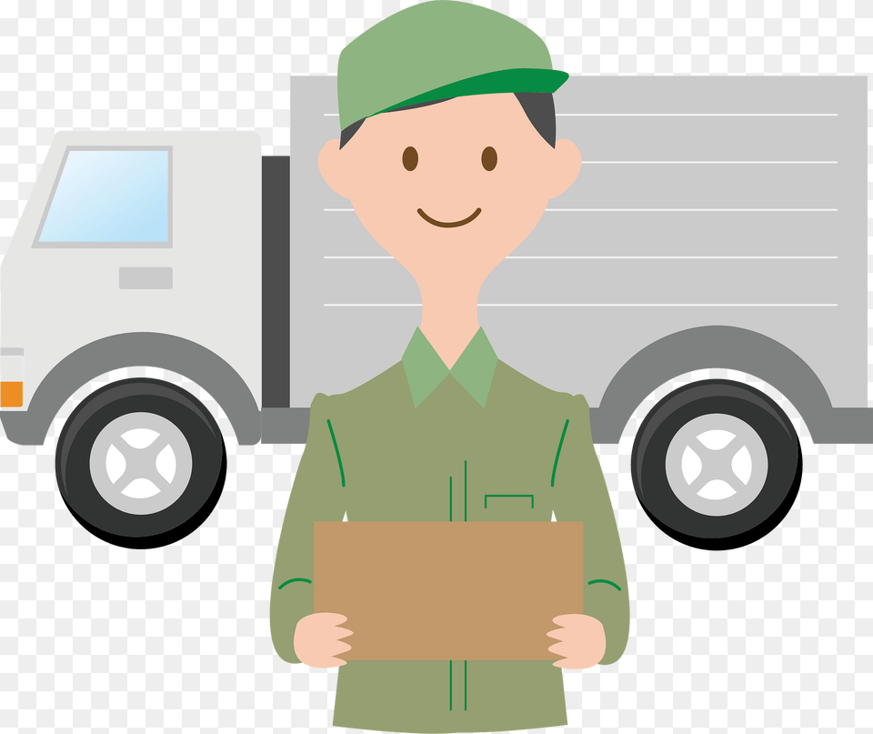 Delivery Man Clipart, Baby, Box, Person, Cardboard Free Png