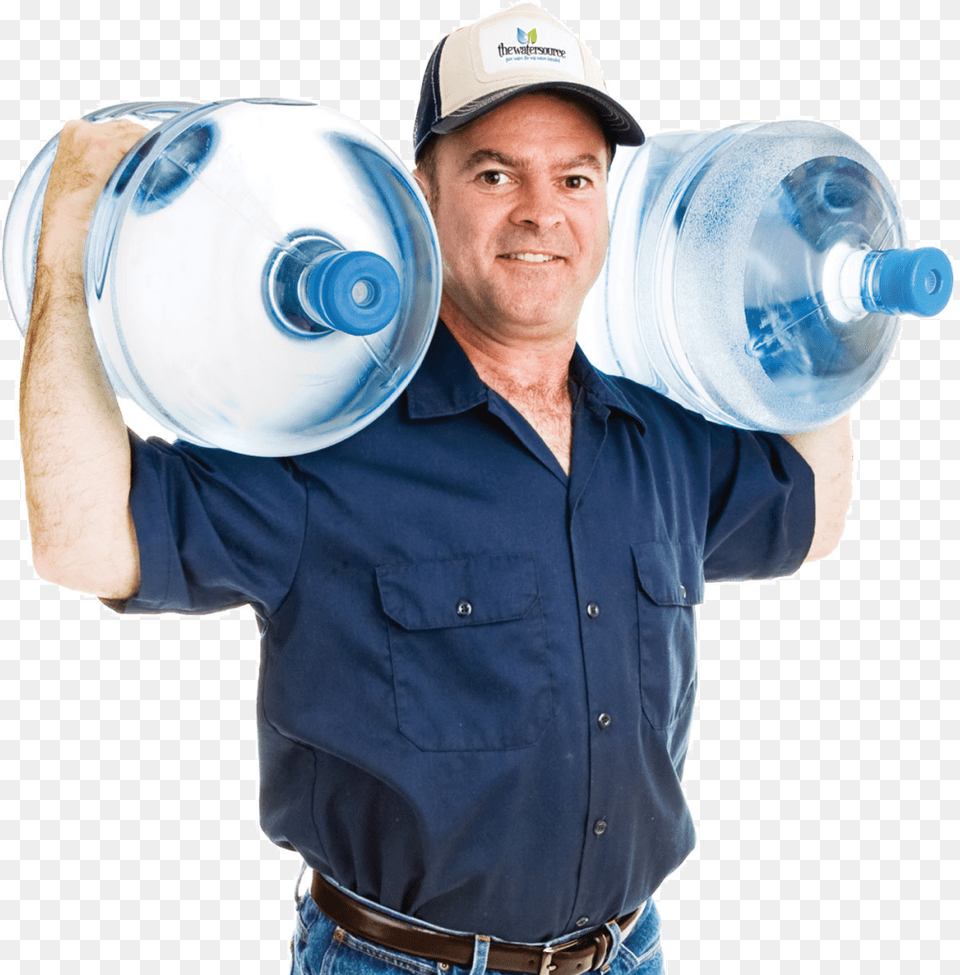 Delivery Man Guy Carrying Water Jugs, Adult, Male, Person, Jug Png Image