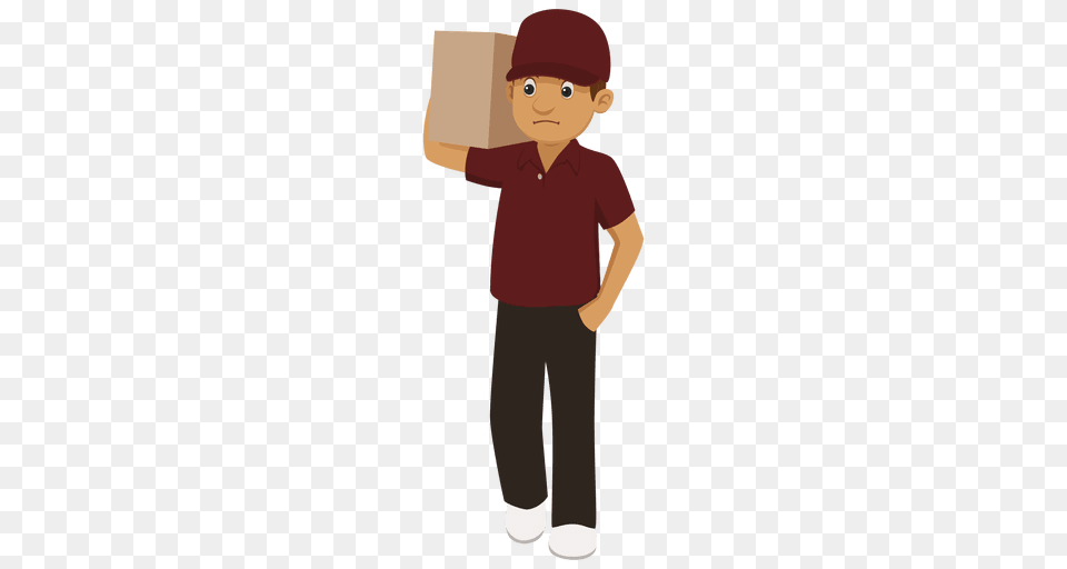 Delivery Man Parcel Cartoon, Box, Boy, Child, Person Free Png Download