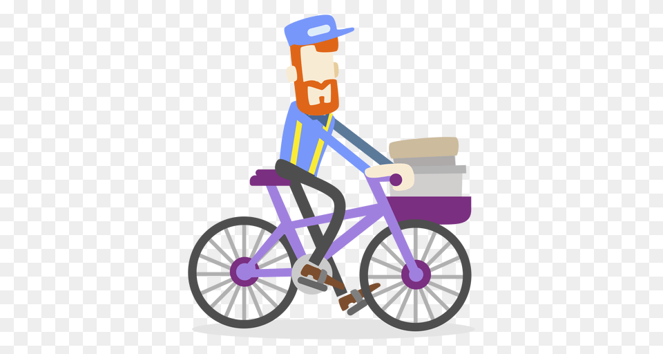Delivery Man Riding Bike, Wheel, Vehicle, Tricycle, Transportation Free Transparent Png