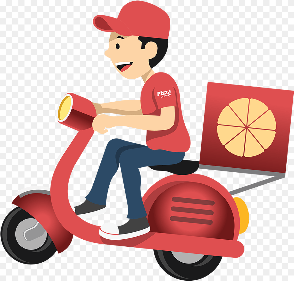 Delivery Man Vector Bike, Baby, Person, Wheel, Machine Free Transparent Png