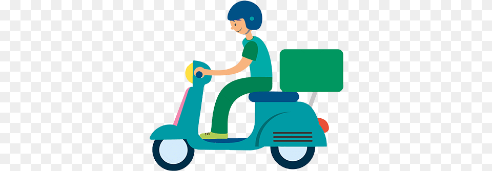 Delivery Rider Delivery Order, Vehicle, Transportation, Scooter, Person Png Image