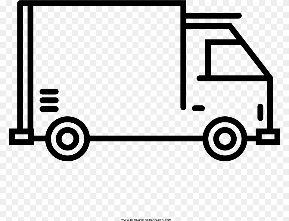 Delivery Truck Coloring, Gray Free Png