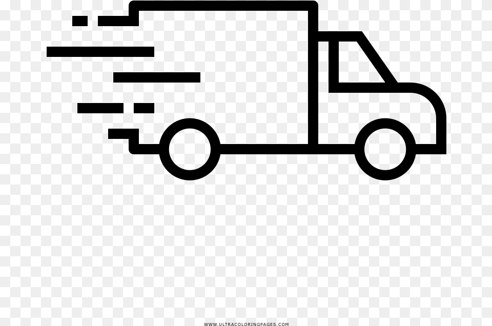 Delivery Truck Coloring Page, Gray Free Transparent Png