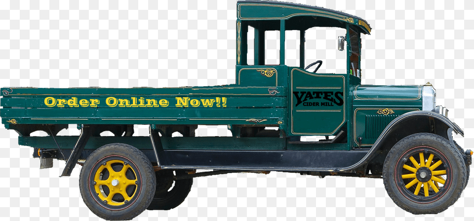 Delivery Truck Cut Order Online Yates Cider Mill, Wheel, Machine, Vehicle, Pickup Truck Free Png