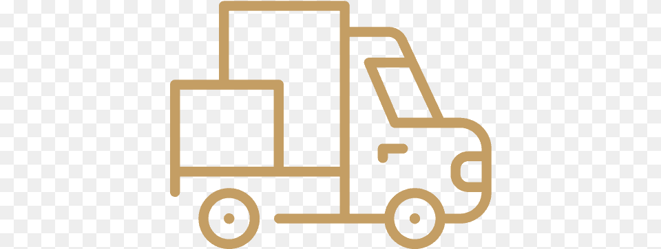 Delivery Truck Gold Icon Icon, Moving Van, Transportation, Van, Vehicle Free Png