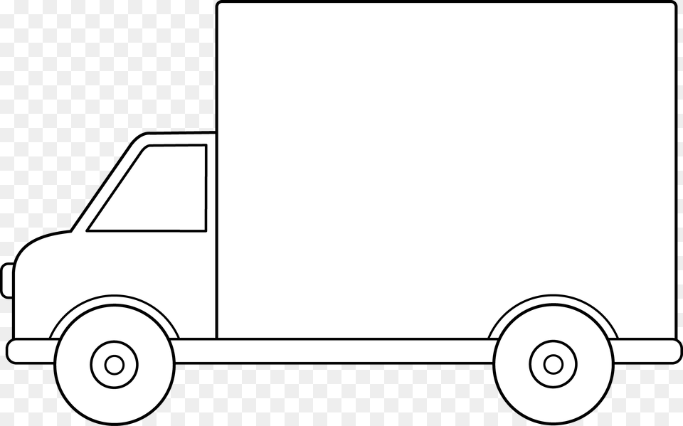 Delivery Truck Line Art City Car, Vehicle, Van, Transportation, Moving Van Png Image