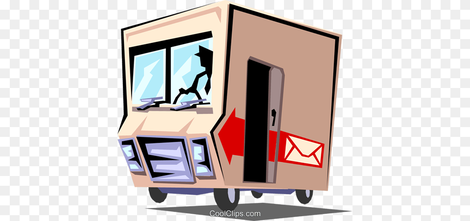 Delivery Truck Royalty Free Vector Clip Art Illustration, Box, Wheel, Machine, Transportation Png Image