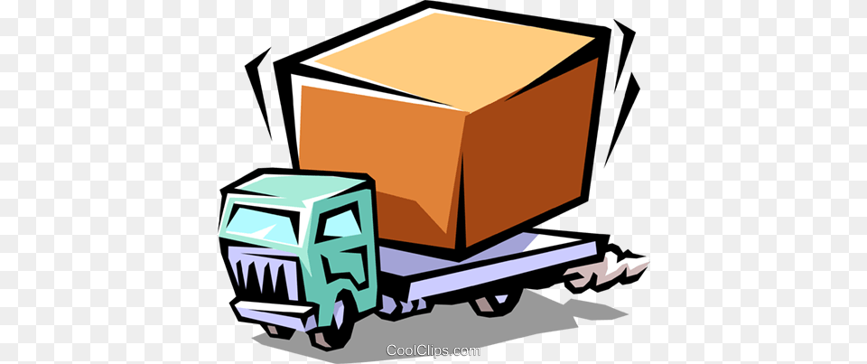 Delivery Truck With Package Royalty Vector Clip Art, Box, Vehicle, Van, Transportation Png