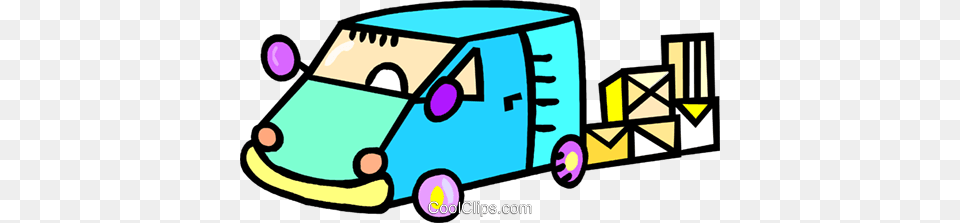 Delivery Van With Shipping Crates Royalty Vector Clip Art, Vehicle, Transportation, Moving Van, Caravan Free Png Download