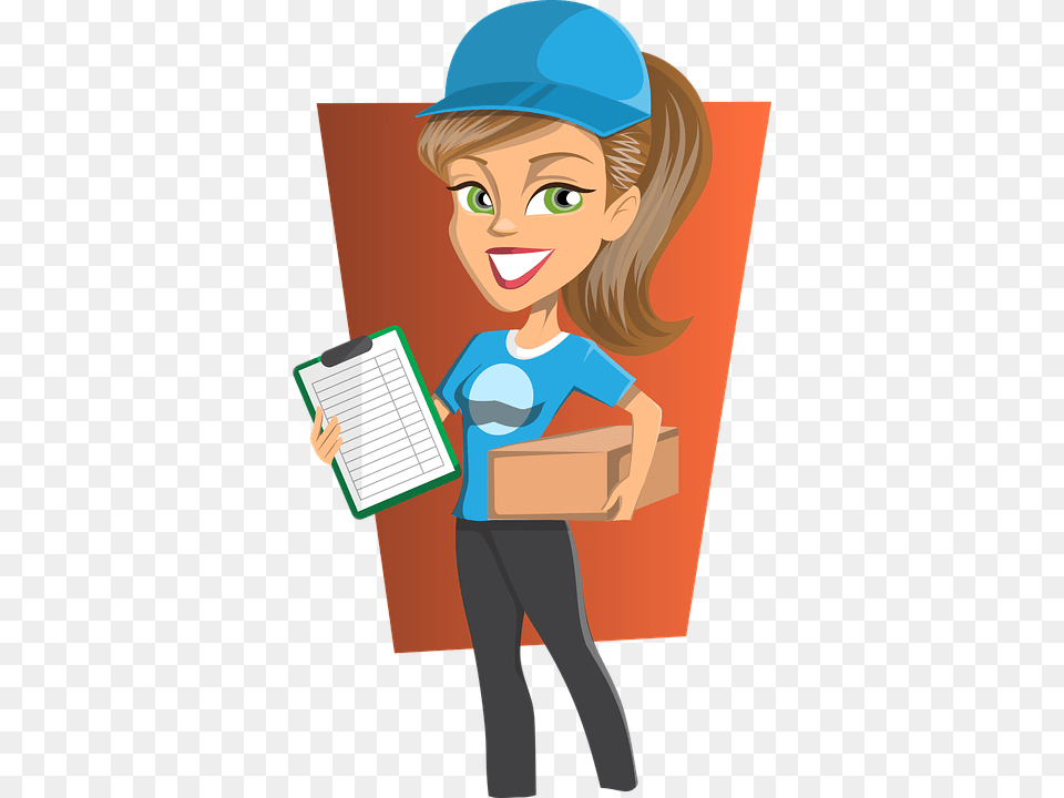 Delivery Woman, Adult, Person, Female, Box Free Png
