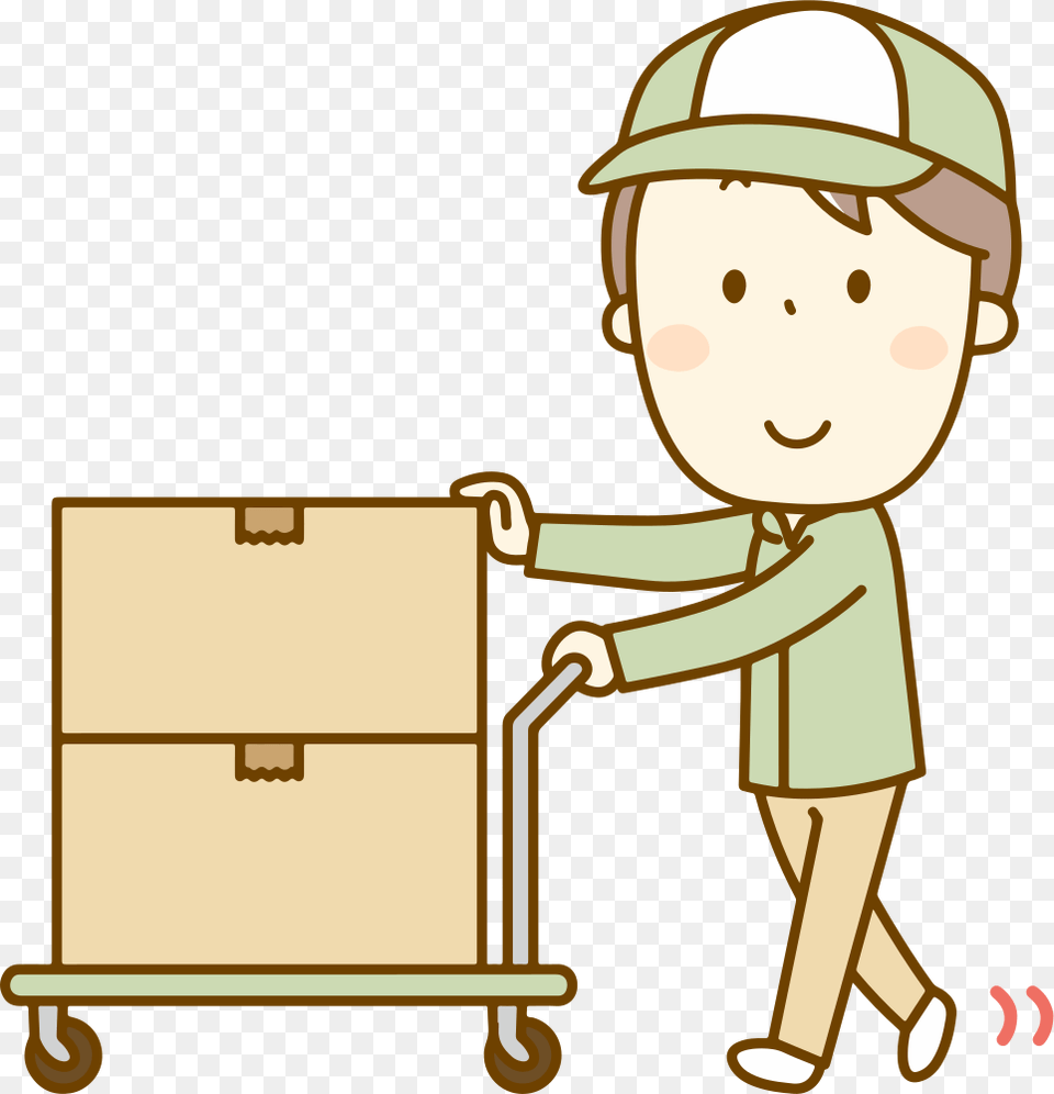 Deliveryman Warehouse Material Handling Clip Art, Box, Baby, Person, Head Png Image