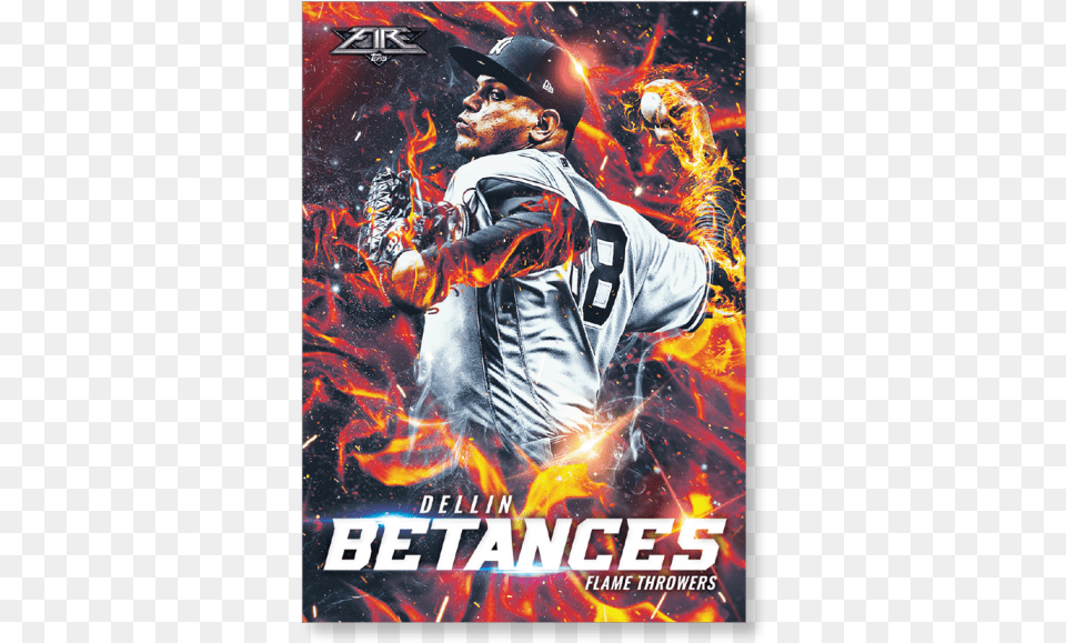Dellin Betances 2017 Topps Fire Flamethrowers Poster Tablet Computer, Advertisement, People, Person, Adult Free Png Download