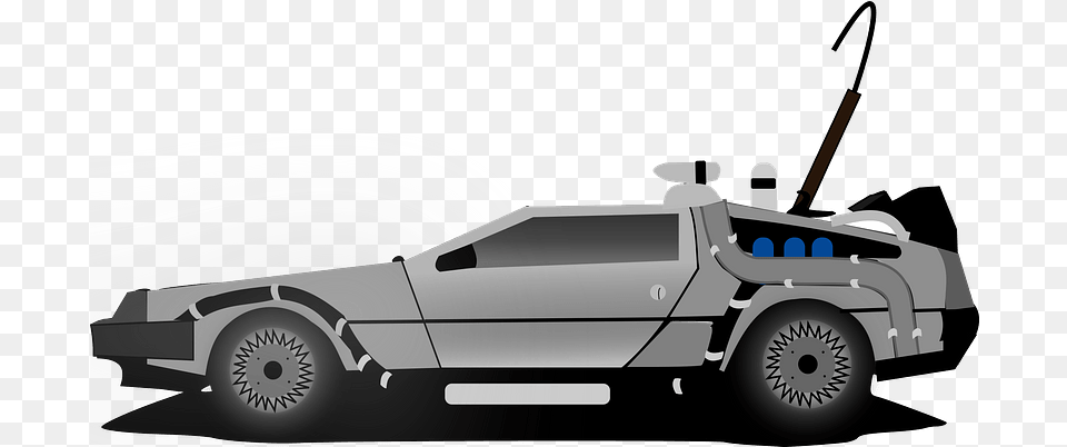 Delorean Car Back To The Future Clipart Clipart Back To The Future, Machine, Wheel, Transportation, Vehicle Free Transparent Png