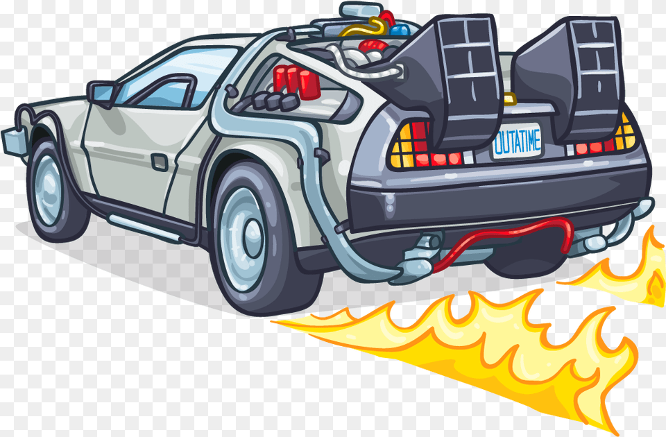 Delorean Car Sticker Spots T Shirt Decal Motor Clipart Back To The Future Car, Machine, Wheel, Transportation, Vehicle Png