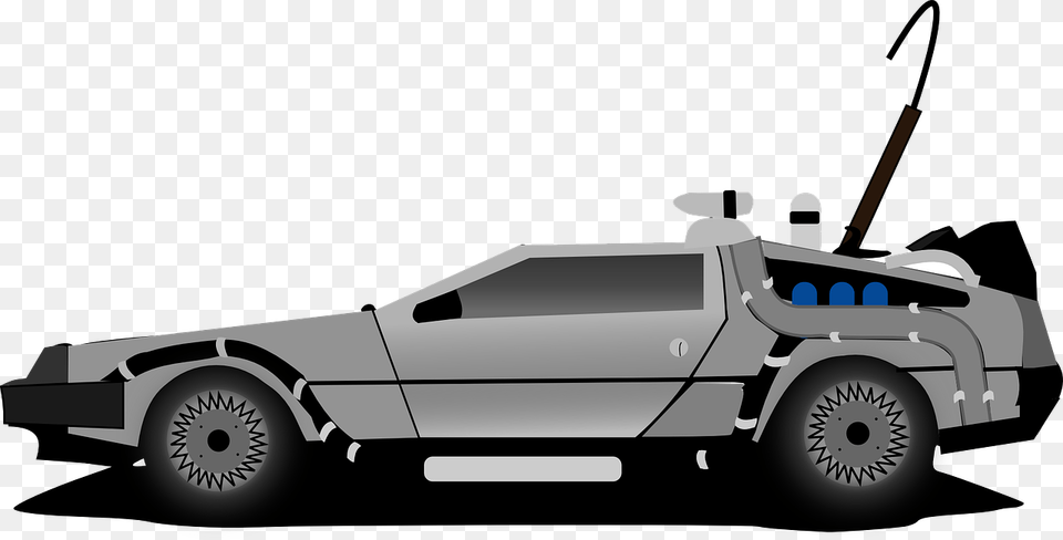 Delorean Car Time Machine Back To Vector Graphic On Back To The Future Delorean Car, Transportation, Vehicle, Wheel, Tow Truck Free Png Download