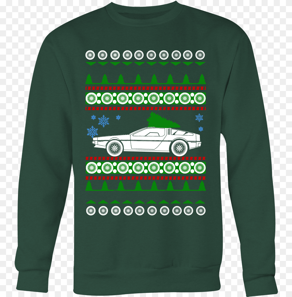 Delorean Dmc 12 Ugly Christmas Sweater, Clothing, Knitwear, Long Sleeve, Sleeve Png Image
